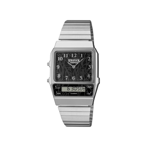 Reloj Casio AQ‑800EST‑1A edición Stranger Things negro retro