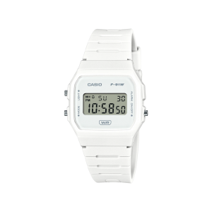 Reloj Casio F‑91WB‑7A unisex blanco digital
