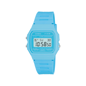 Reloj Casio F‑91WC‑2AEF celeste mate unisex