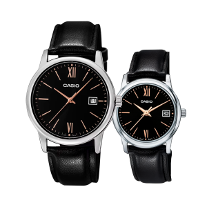 Set de relojes Casio para pareja MTP-V002L-1B3 y LTP-V002L-1B3 originales