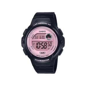Reloj Casio LWS‑1200H‑1A2V negro con detalles celestes digital mujer