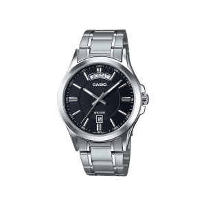 Reloj Casio MTP‑1381D‑1A acero inoxidable esfera negra