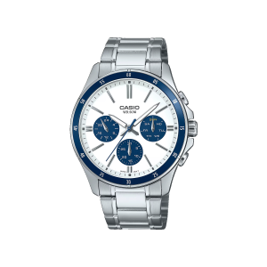 Reloj Casio MTP‑1374D‑7A2 acero inoxidable plateado hombre