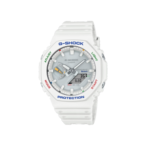 Reloj G‑Shock GA‑B2100FC‑7A blanco con detalles fluorescentes