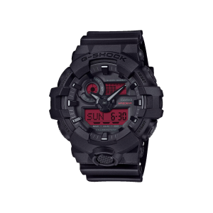 Reloj G‑Shock GA‑700BBR‑1ADR negro con detalles rojos