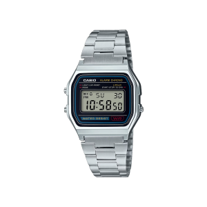 Reloj Casio A159WA‑N1 digital clásico plateado retro