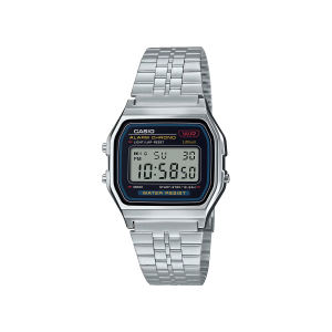 Reloj Casio A159WA‑N1 digital clásico plateado retro