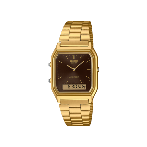 Reloj Casio AQ‑230GA‑5A dorado analógico digital vintage