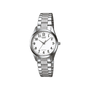 Reloj Casio LTP‑1274D‑7BDF mujer plateado con esfera blanca