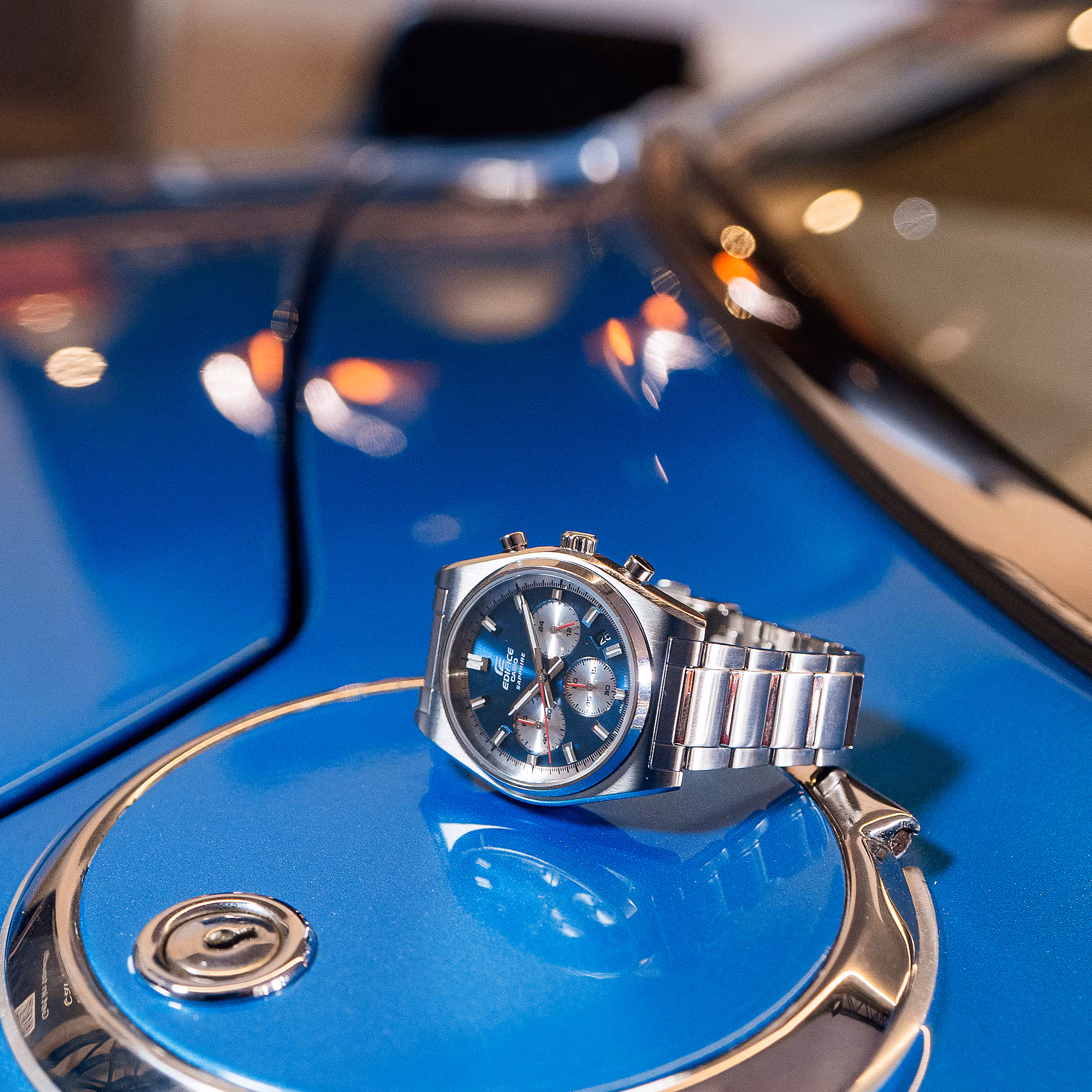 Reloj Casio Edifice EFB-730D-2AVUDF Hombre – Cronógrafo Azul Acero Inoxidable con Cristal de Zafiro 100M – Casio Perú Reloj Casio Edifice EFB-730D-2AVUDF Hombre – Cronógrafo Azul Acero Inoxidable con Cristal de Zafiro 100M - Imagen 8