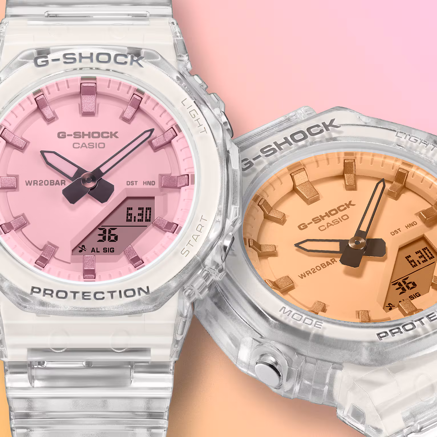 Reloj Casio G-Shock GMA-P2100SR-7ADR Mujer – Sunset Glow Blanco Rosé Analógico Digital 200M – Casio Perú Reloj Casio G-Shock GMA-P2100SR-7ADR Mujer – Sunset Glow Blanco Rosé Analógico Digital 200M - Imagen 5