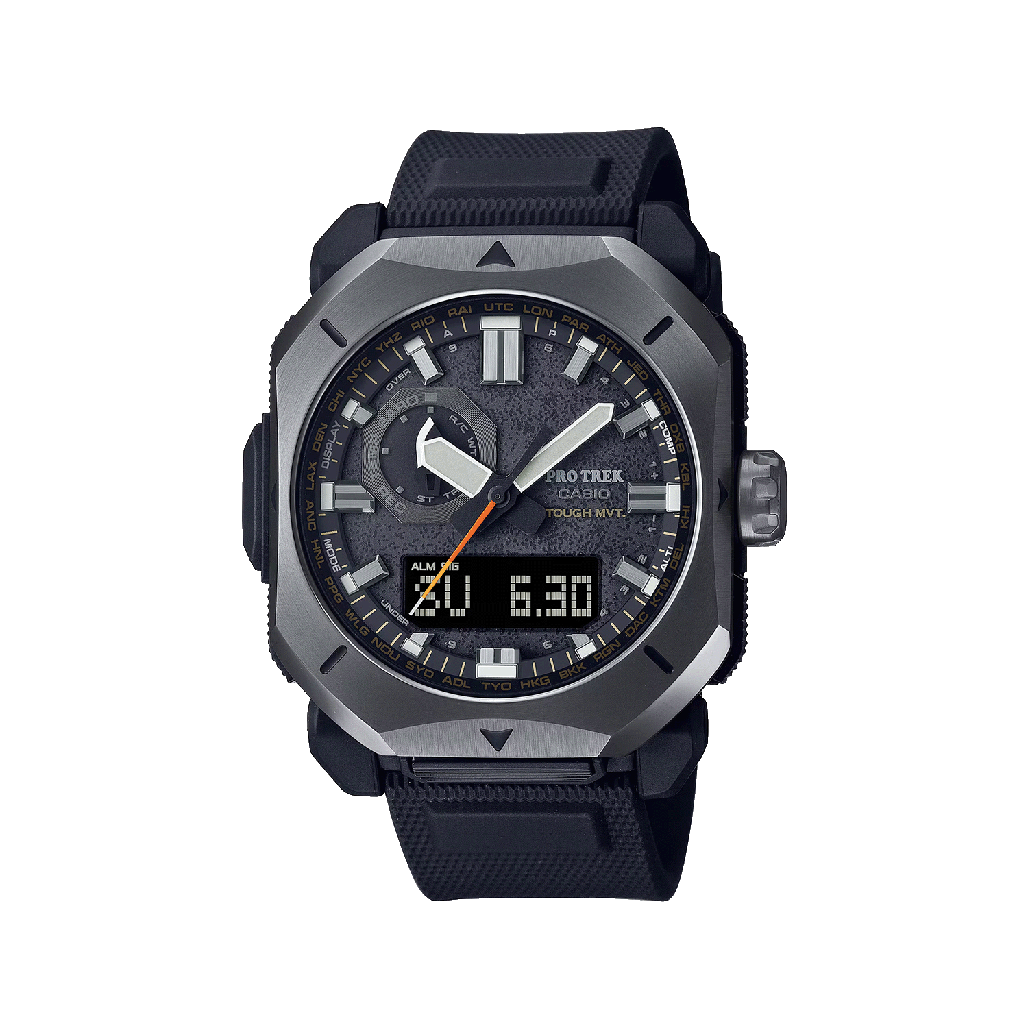 Casio Pro Trek PRW-6900Y-1DR | Reloj Bushcraft con Triple Sensor y Bisel Metálico IP – Casio Perú Reloj Casio Pro Trek PRW-6900Y-1DR analógico-digital con diseño bushcraft y Triple Sensor