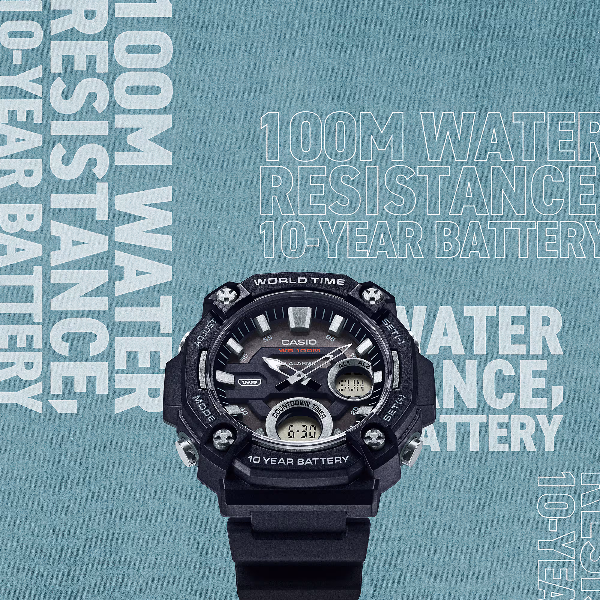 Reloj Casio AEQ-120W-1AVDF Hombre – Analógico Digital Negro Batería 10 Años 100M – Casio Perú Reloj Casio AEQ-120W-1AVDF Hombre – Analógico Digital Negro Batería 10 Años 100M - Imagen 3