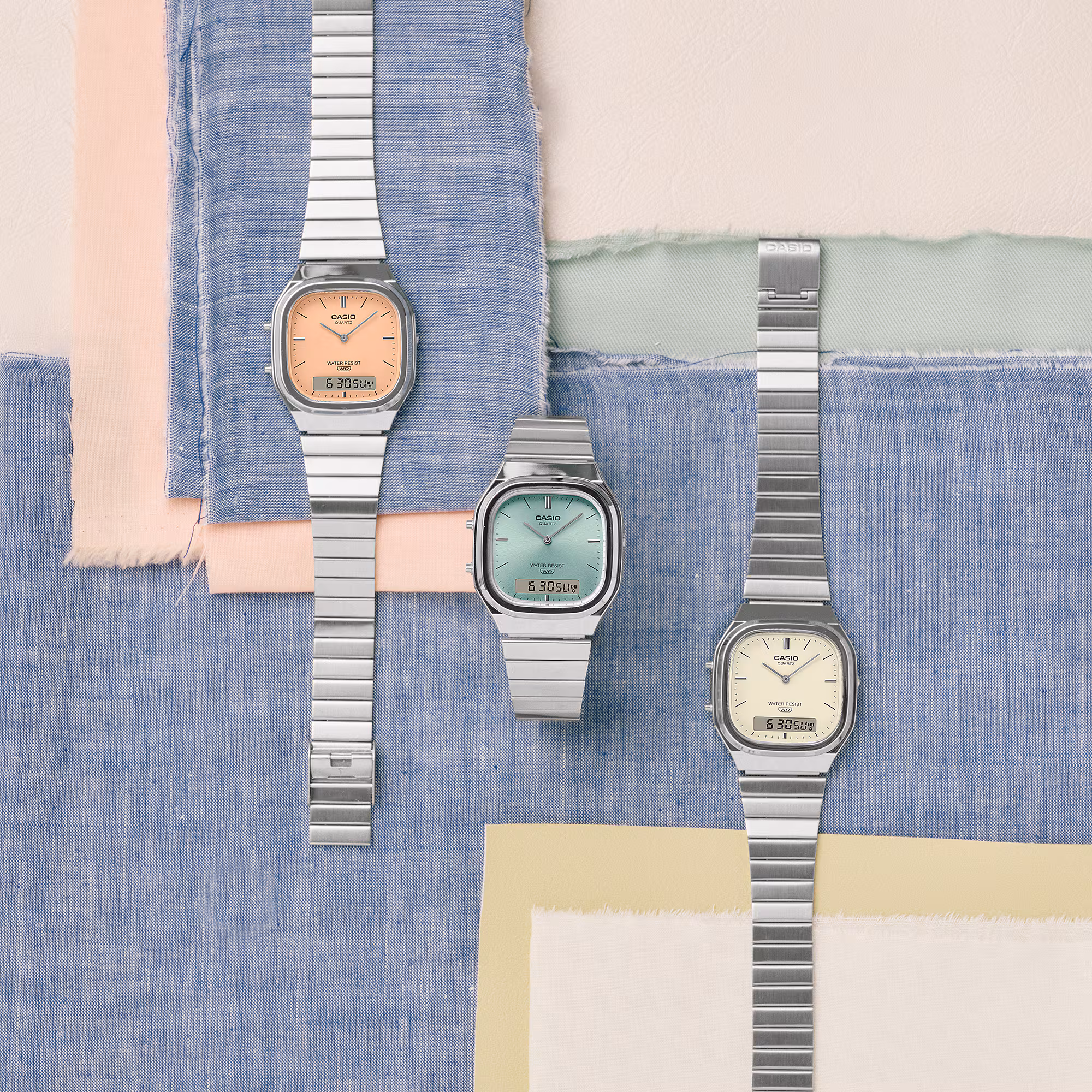 Reloj Casio Vintage AQ-240E-2A Unisex – Azul Claro Analógico Digital Acero – Casio Perú Reloj Casio Vintage AQ-240E-2A Unisex – Azul Claro Analógico Digital Acero - Imagen 3