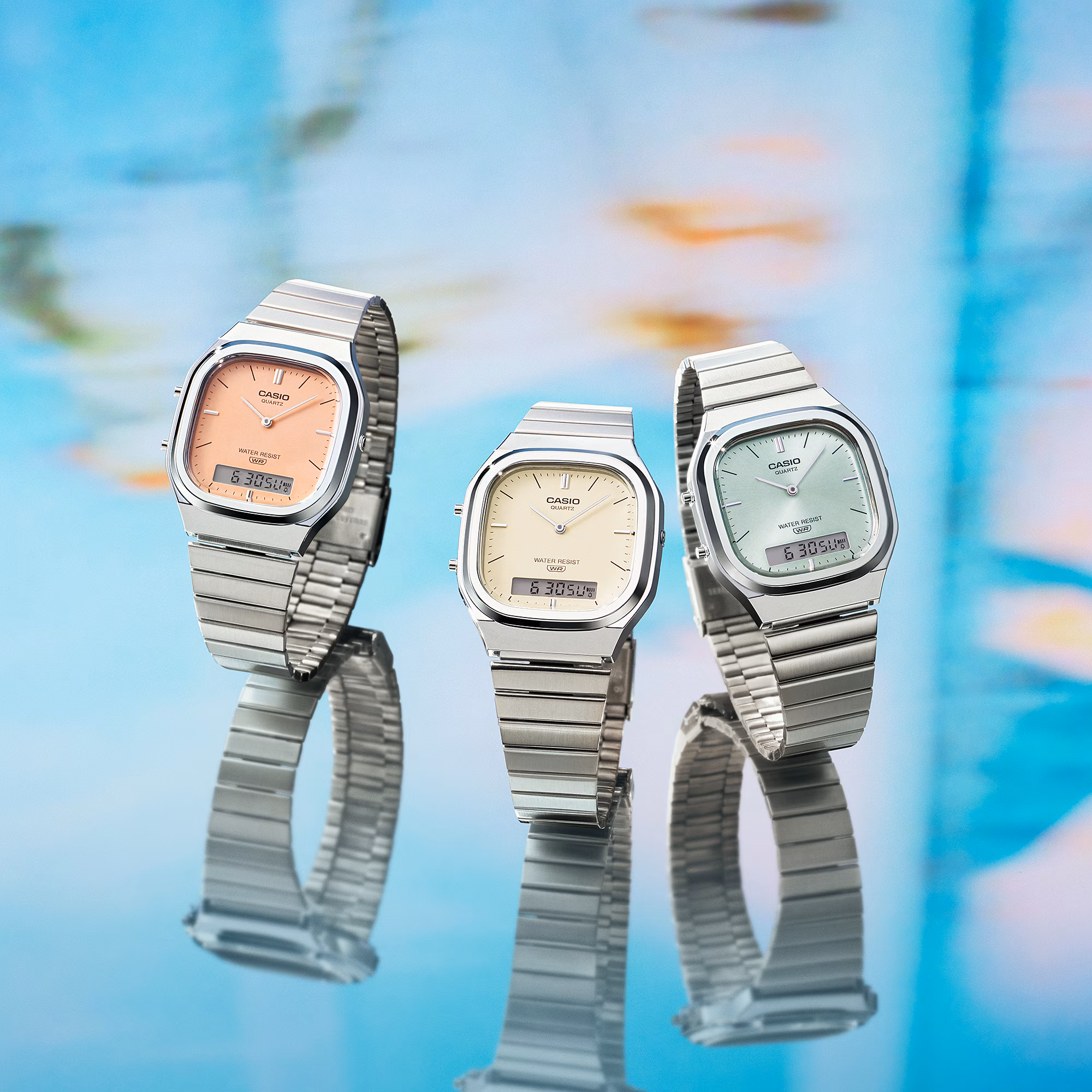 Reloj Casio Vintage AQ-240E-2A Unisex – Azul Claro Analógico Digital Acero – Casio Perú Reloj Casio Vintage AQ-240E-2A Unisex – Azul Claro Analógico Digital Acero - Imagen 2