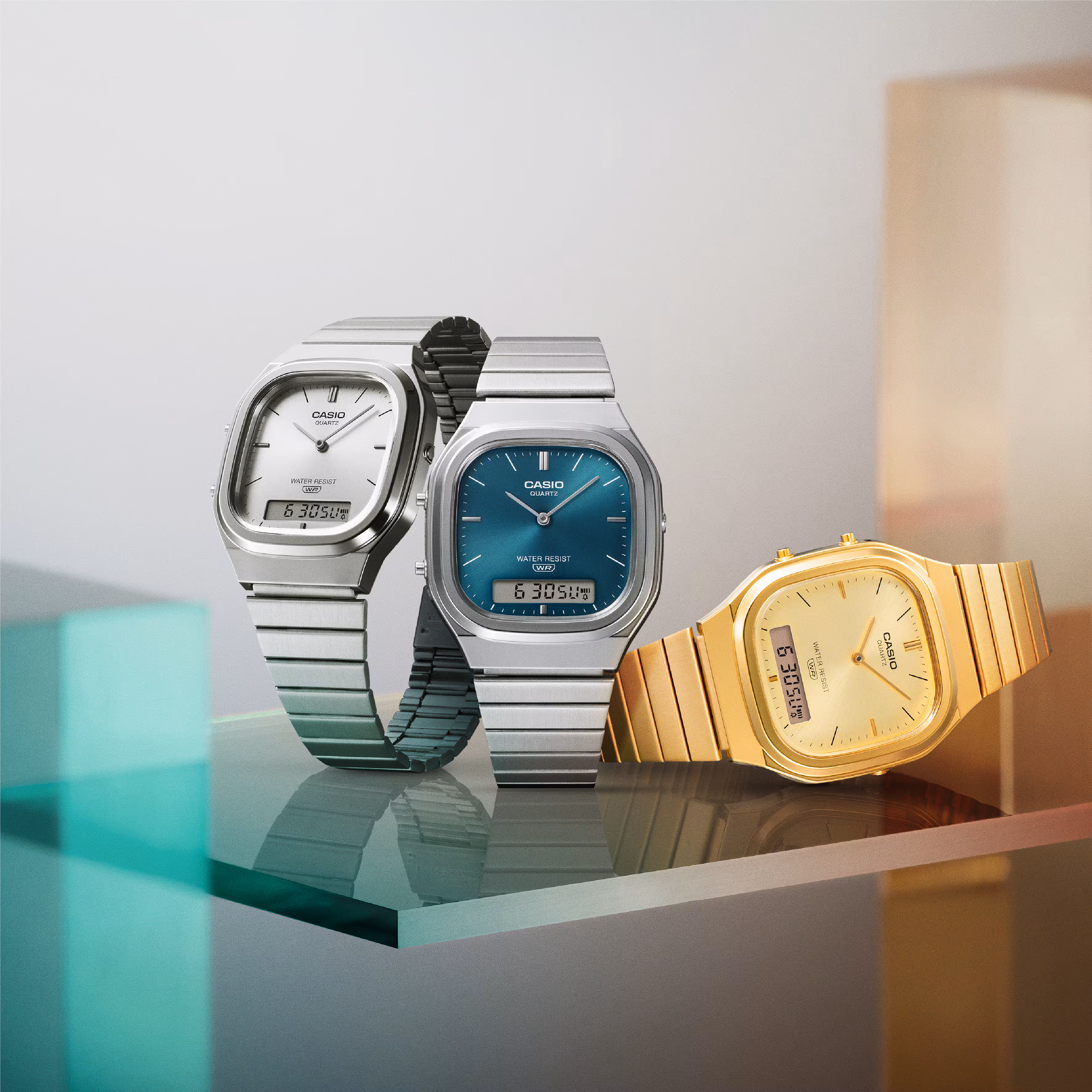 Reloj Casio Vintage AQ-240E-3A Unisex – Turquesa Analógico Digital Acero – Casio Perú Reloj Casio Vintage AQ-240E-3A Unisex – Turquesa Analógico Digital Acero - Imagen 7
