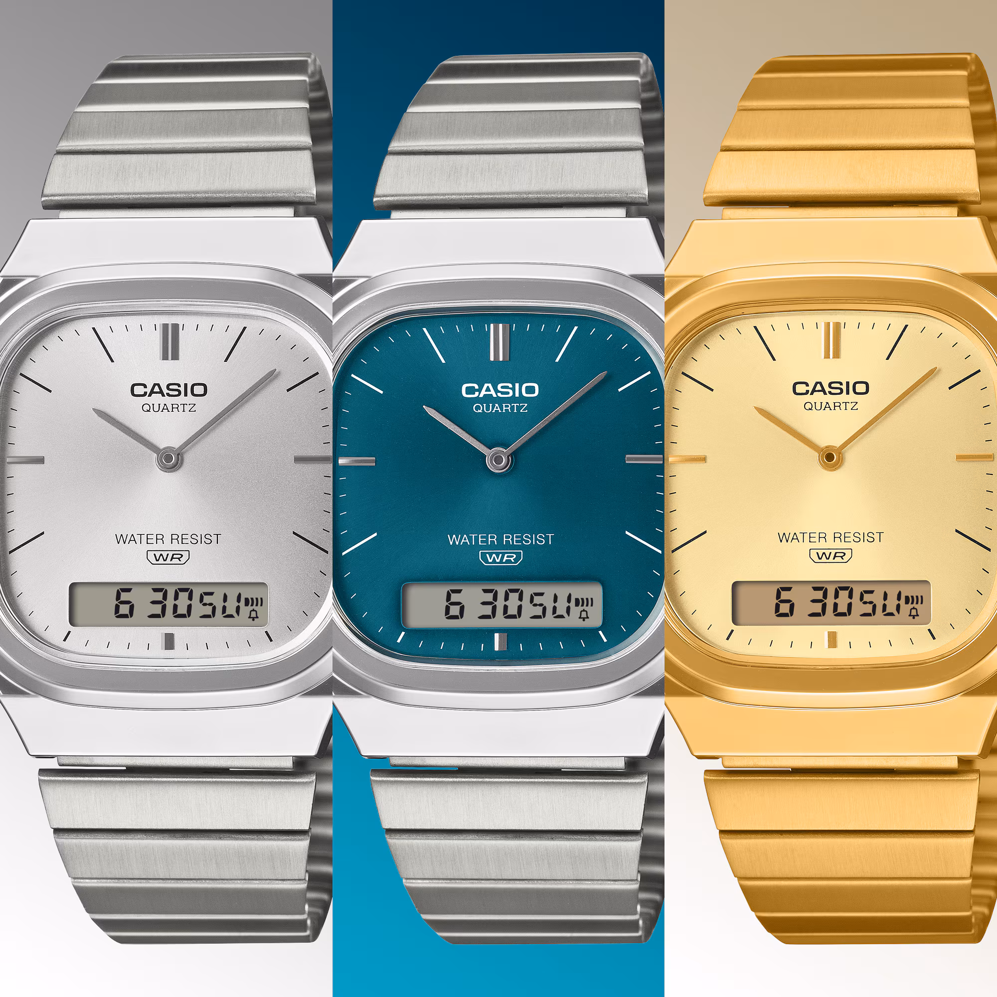 Reloj Casio Vintage AQ-240E-3A Unisex – Turquesa Analógico Digital Acero – Casio Perú Reloj Casio Vintage AQ-240E-3A Unisex – Turquesa Analógico Digital Acero - Imagen 6