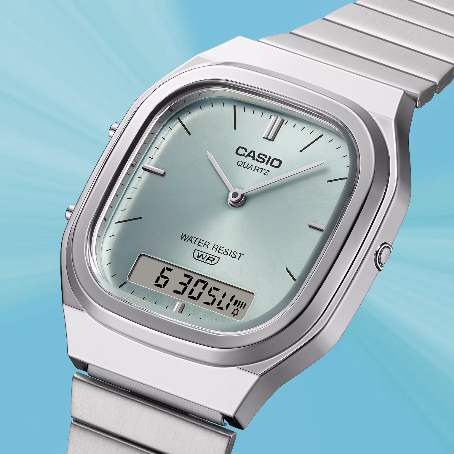 Reloj Casio Vintage AQ-240E-2A Unisex – Azul Claro Analógico Digital Acero – Casio Perú Reloj Casio Vintage AQ-240E-2A Unisex – Azul Claro Analógico Digital Acero - Imagen 10