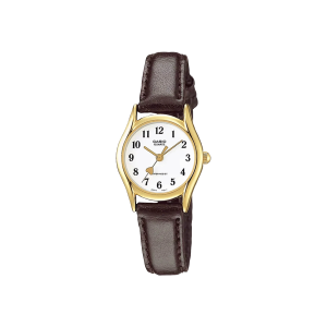 Casio LTP-1094Q-7B5RDF original mujer dorado esfera blanca cuero marrón