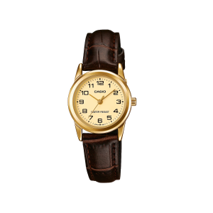 Casio LTP-V001GL-9BUDF reloj dorado para mujer con correa de cuero