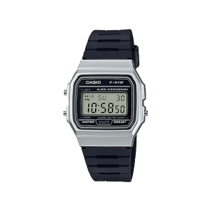 Casio F-91WM-7ADF reloj digital negro plateado original