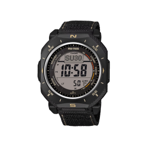 Reloj Casio Pro Trek PRG-69B-1DR negro con correa de tela Triple Sensor