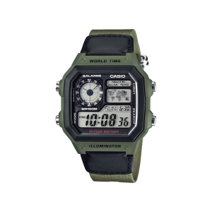 Reloj Casio AE-1200WHB-3BVDF verde con correa de tela