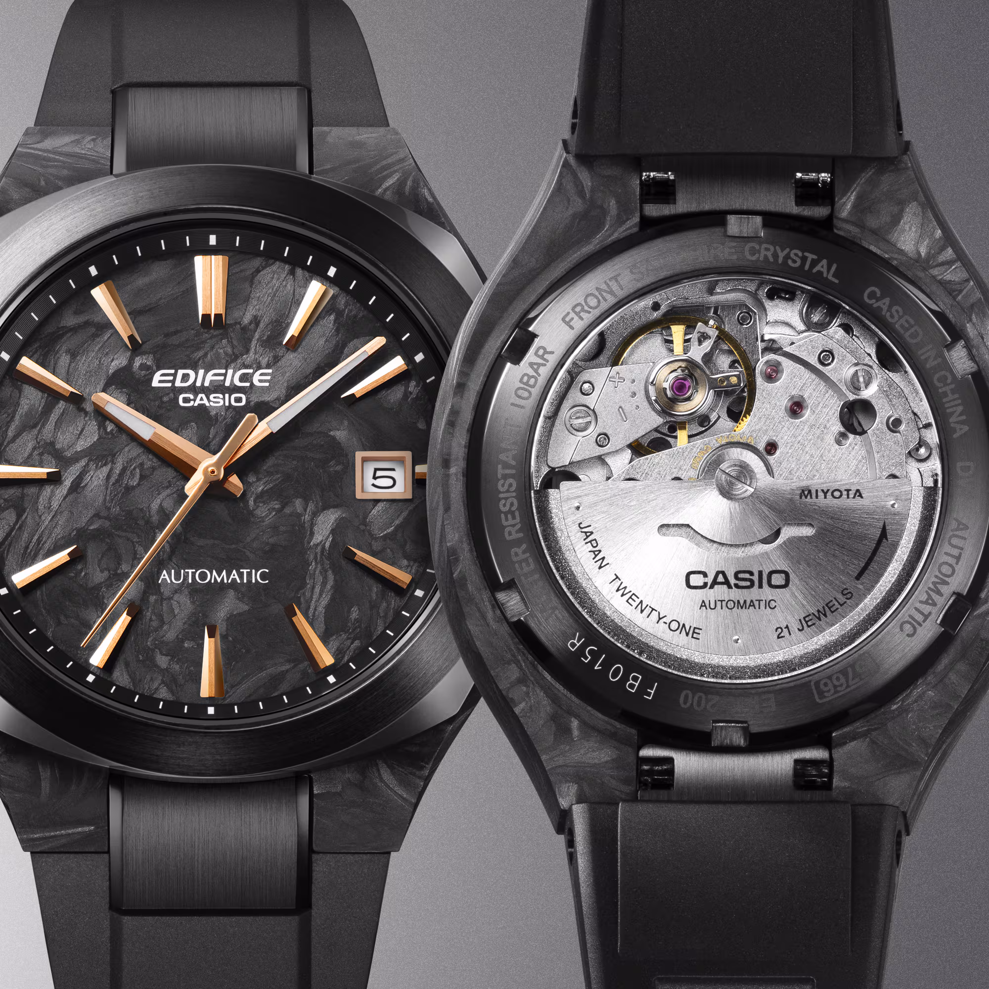 Reloj Casio Edifice EFK-200XPB-1ADR Hombre – Automático Carbono Forjado Negro Zafiro 100M – Casio Perú Reloj Casio Edifice EFK-200XPB-1ADR Hombre – Automático Carbono Forjado Negro Zafiro 100M - Imagen 2