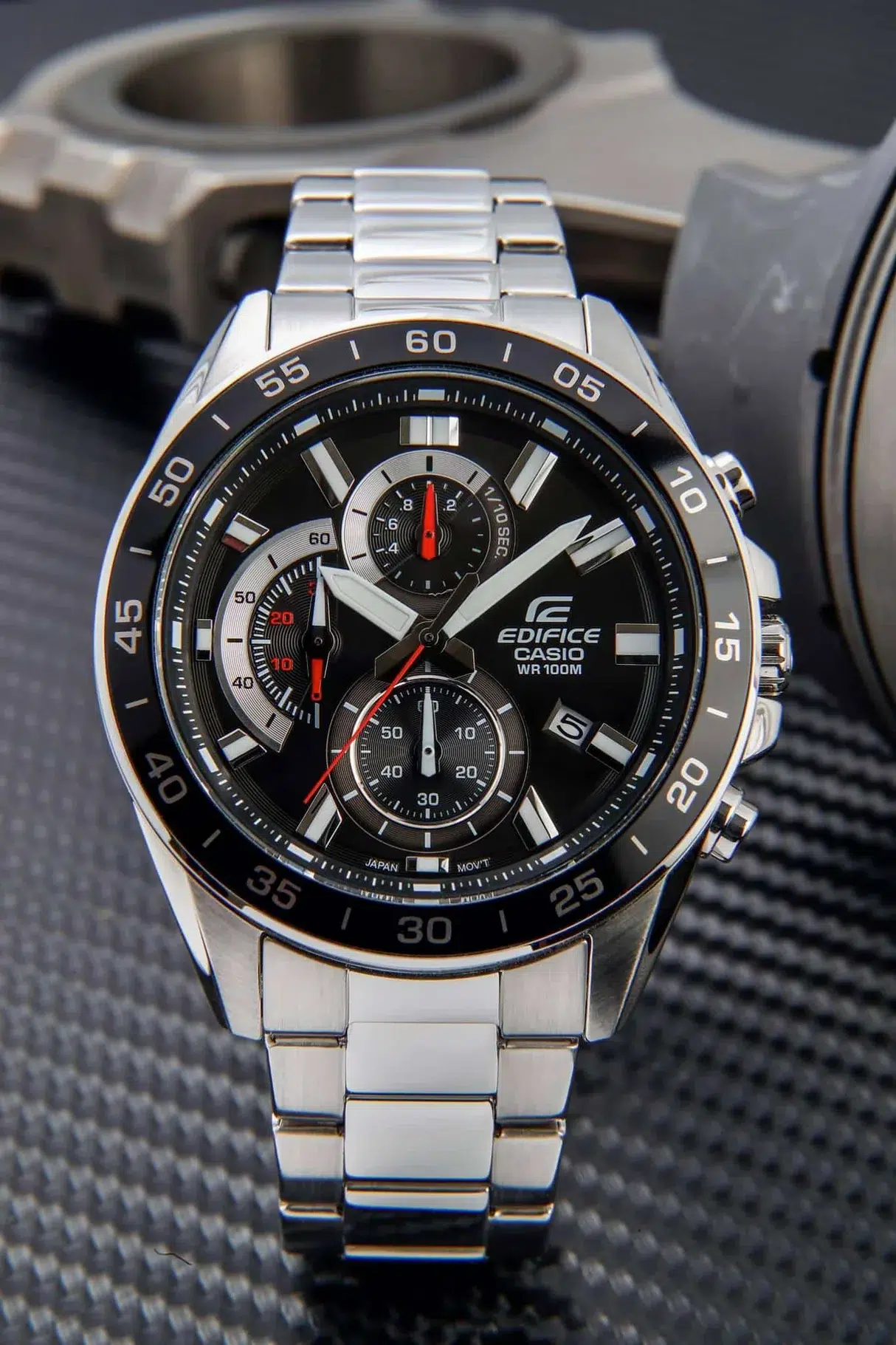 Reloj Casio Edifice EFV-550D-1AVUDF Hombre – Cronógrafo Negro Acero 100M – Casio Perú Reloj Casio Edifice EFV-550D-1AVUDF Hombre – Cronógrafo Negro Acero 100M - Imagen 2