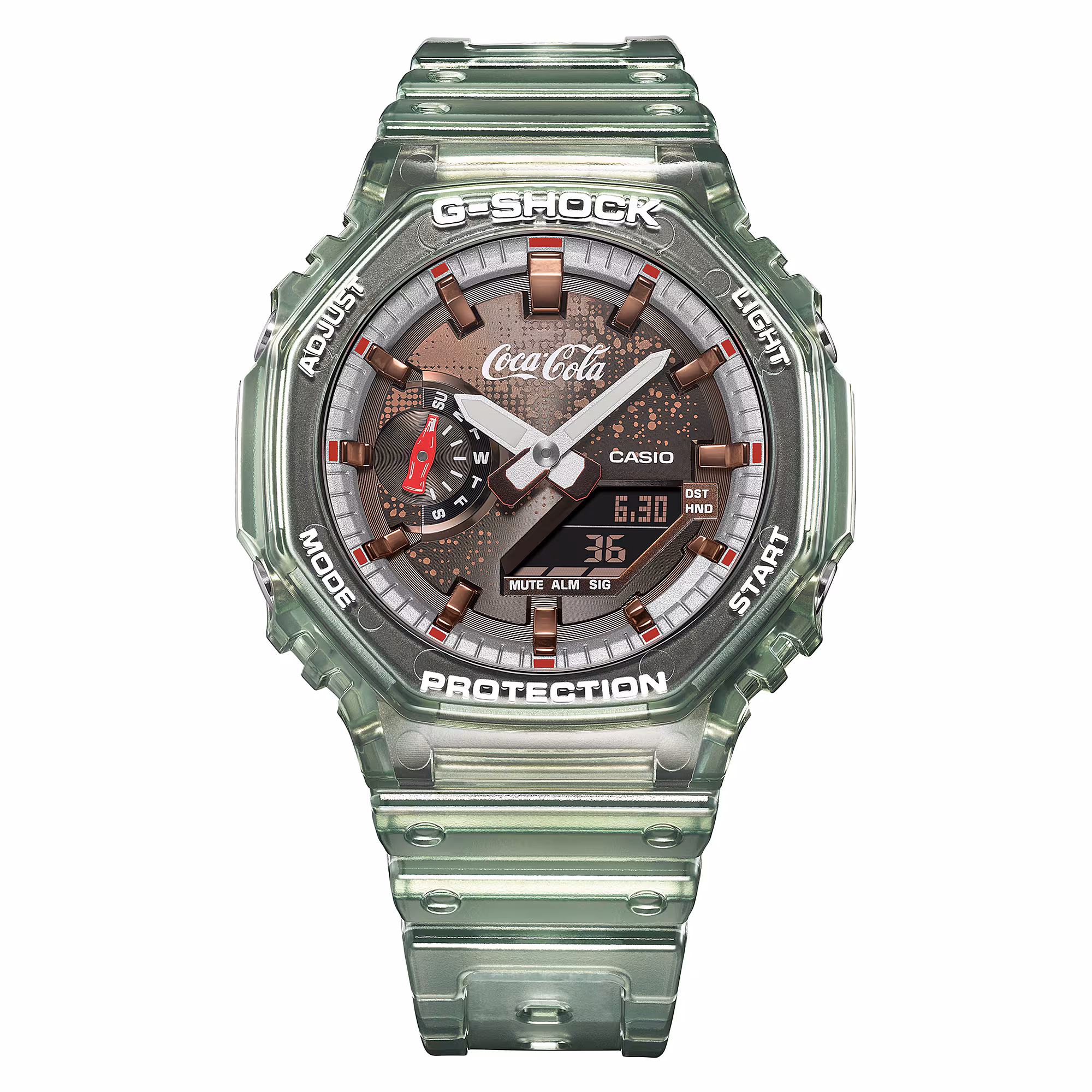 Reloj Casio G-Shock GA-2100CC-3A Coca-Cola Hombre – Verde Transparente 200M – Casio Perú Reloj Casio G-Shock GA-2100CC-3A Coca-Cola Hombre – Verde Transparente 200M - Imagen 4