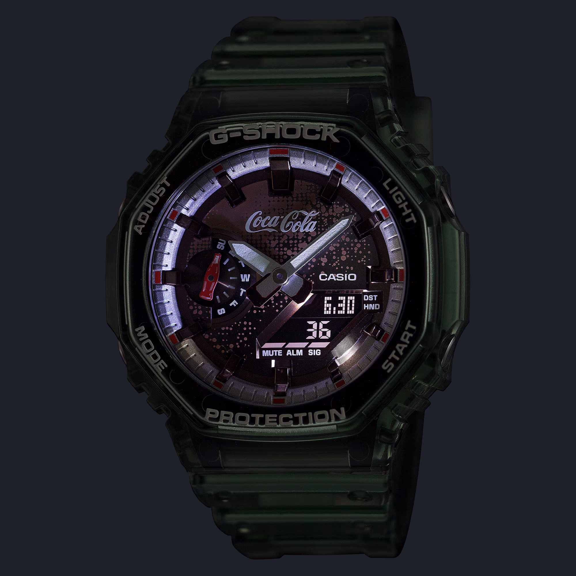 Reloj Casio G-Shock GA-2100CC-3A Coca-Cola Hombre – Verde Transparente 200M – Casio Perú Reloj Casio G-Shock GA-2100CC-3A Coca-Cola Hombre – Verde Transparente 200M - Imagen 12