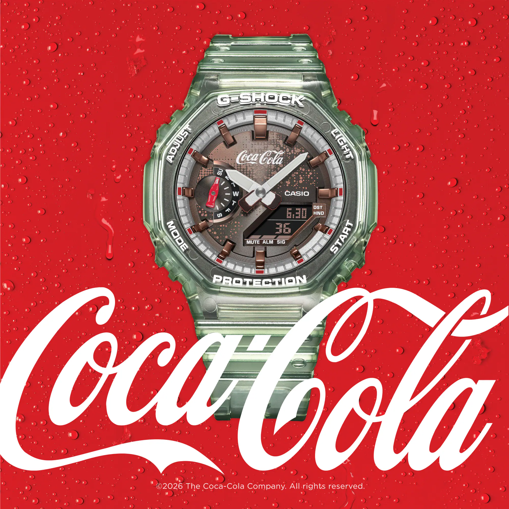 Reloj Casio G-Shock GA-2100CC-3A Coca-Cola Hombre – Verde Transparente 200M – Casio Perú Reloj Casio G-Shock GA-2100CC-3A Coca-Cola Hombre – Verde Transparente 200M - Imagen 2