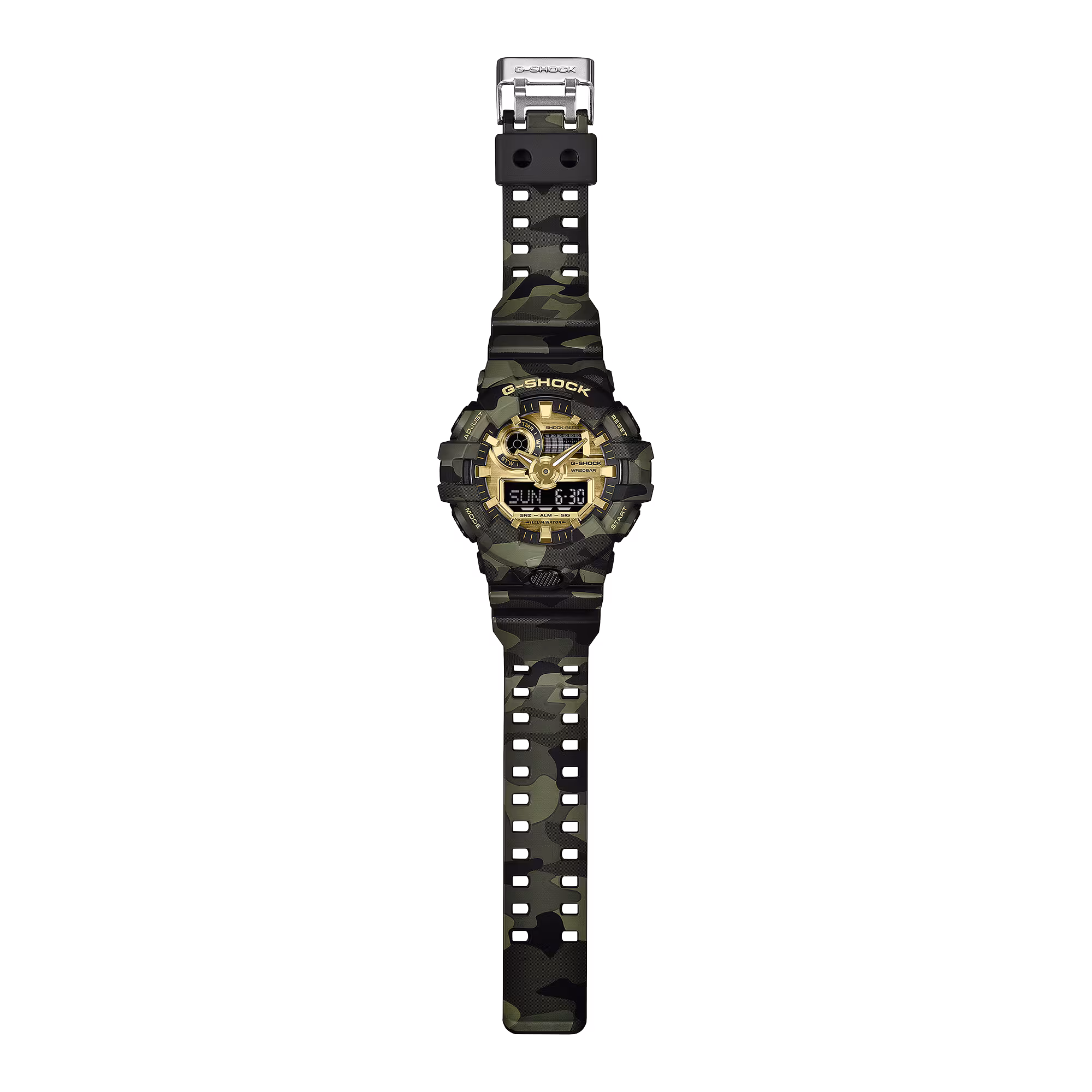 Reloj Casio G-Shock GA-700CMG-3ADR Hombre – Bold Camo Verde Dorado 200M – Casio Perú Reloj Casio G-Shock GA-700CMG-3ADR Hombre – Bold Camo Verde Dorado 200M - Imagen 3