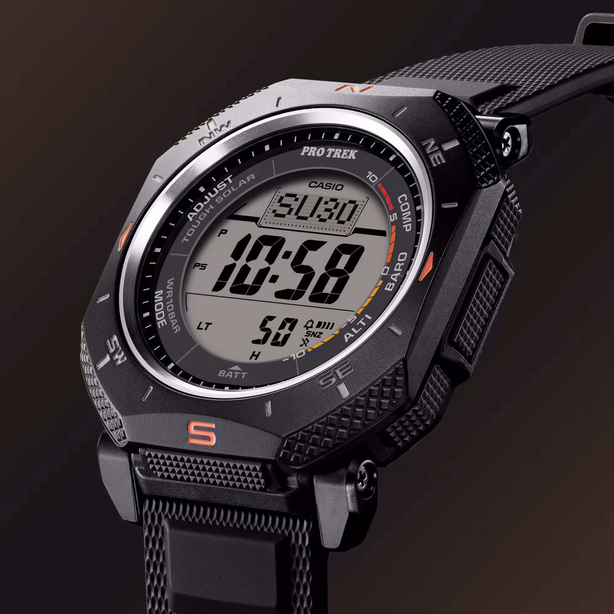 Reloj Casio Pro Trek PRG-69B-1DR Hombre – Digital Negro Correa de Tela Triple Sensor Tough Solar 100M – Casio Perú Reloj Casio Pro Trek PRG-69B-1DR Hombre – Digital Negro Correa de Tela Triple Sensor Tough Solar 100M - Imagen 5