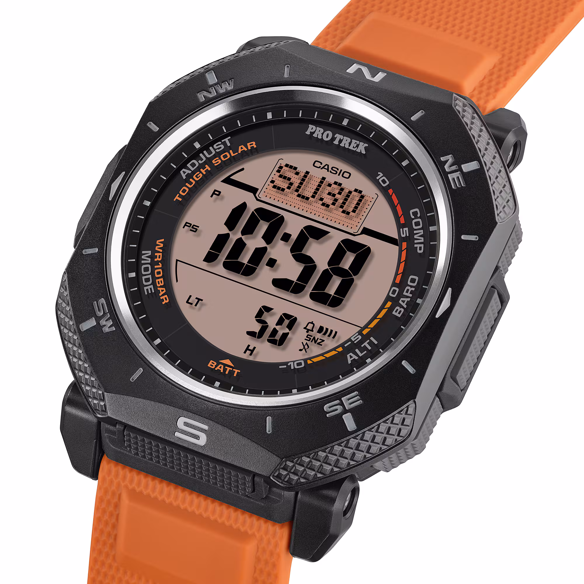 Reloj Casio Pro Trek PRG-69-4DR Hombre – Digital Naranja Triple Sensor Tough Solar 100M – Casio Perú Reloj Casio Pro Trek PRG-69-4DR Hombre – Digital Naranja Triple Sensor Tough Solar 100M - Imagen 11