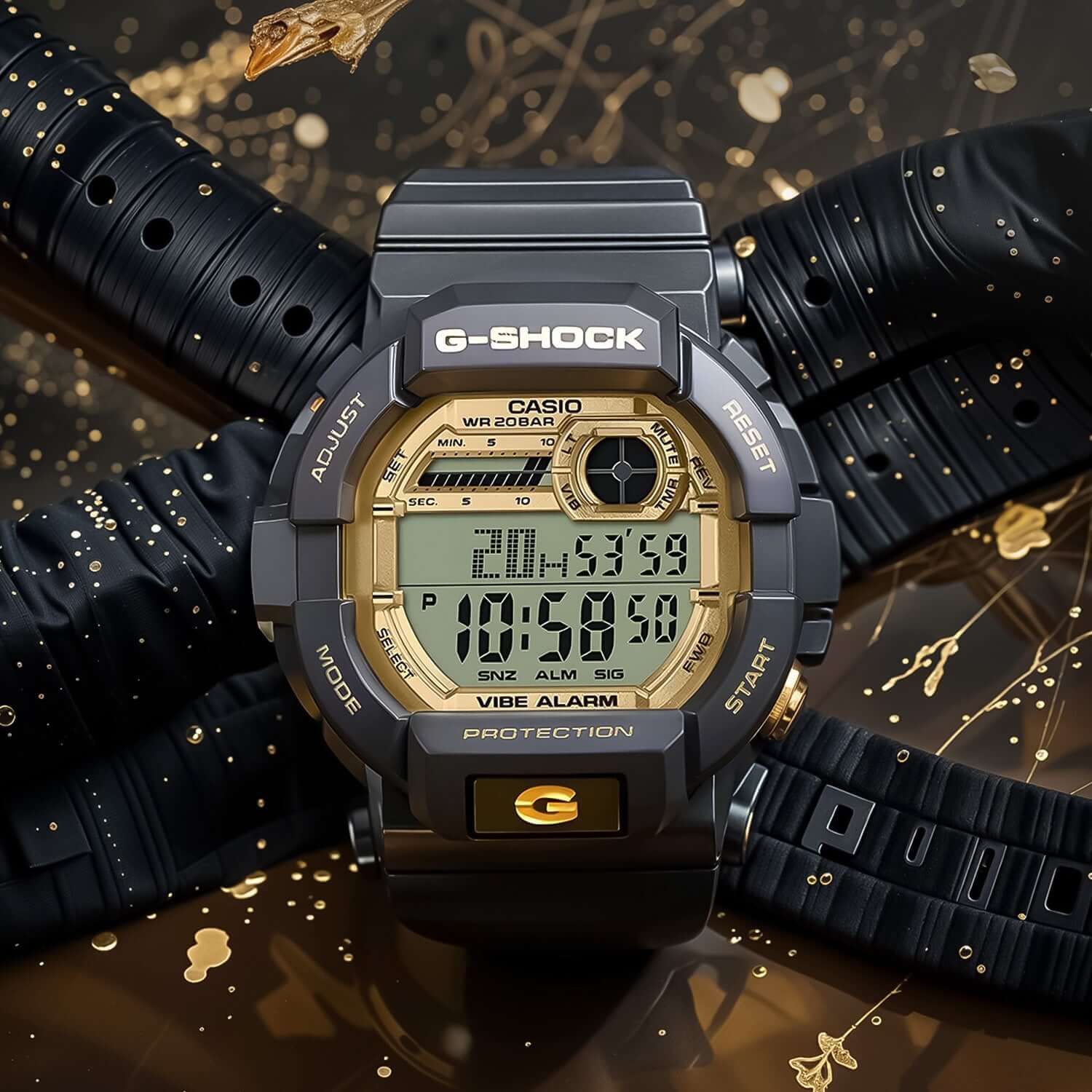 Reloj Casio G-Shock GD-350GB-1DR Hombre – Digital Negro Dorado Vibración 200M – Casio Perú Reloj Casio G-Shock GD-350GB-1DR Hombre – Digital Negro Dorado Vibración 200M - Imagen 2