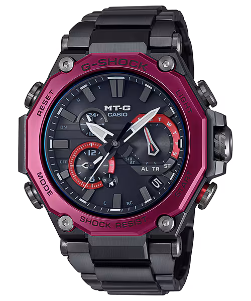 Reloj G-Shock MT-G MTG-B2000BD-1A4 Hombre – Carbono Acero Bluetooth Solar 200M – Casio Perú G-Shock MT-G MTG-B2000BD-1A4 carbono acero negro burdeos Bluetooth